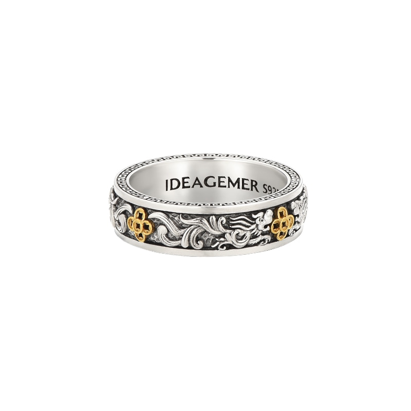 IDEAGEMER Vintage Coin Ring