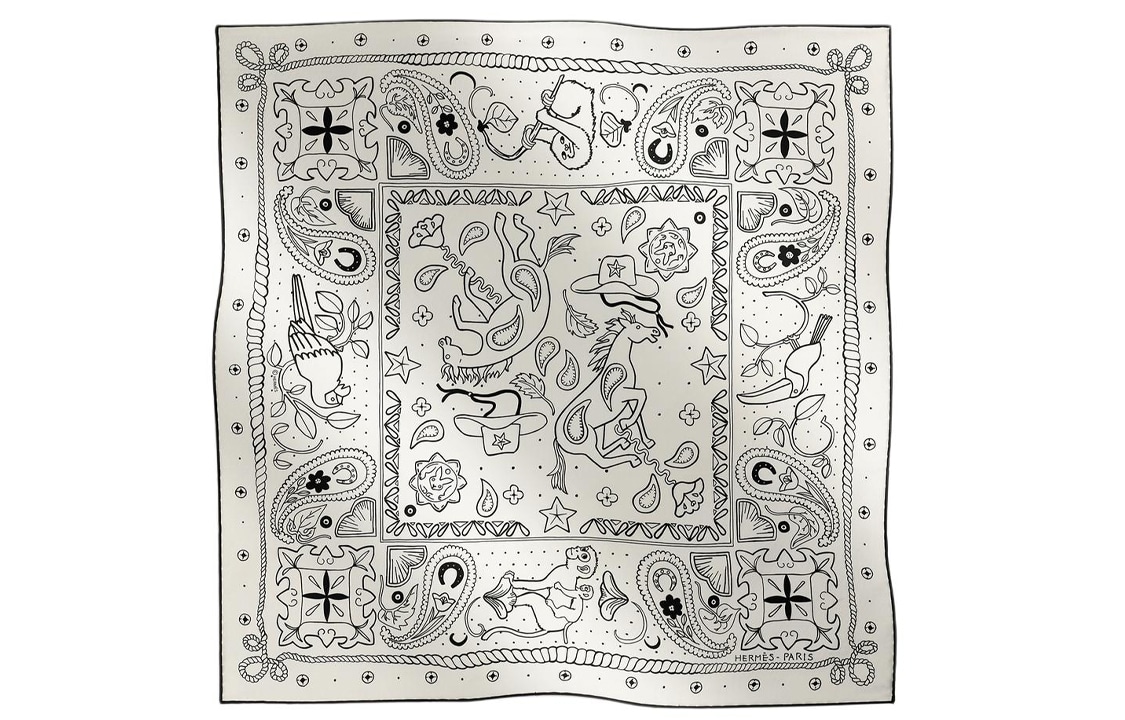 Hermes Bandana Scarf White — фото 3