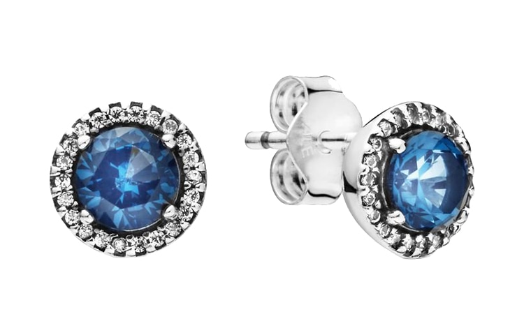 Pandora/潘多拉 Pandora Blue Sparkling Stud Earrings
