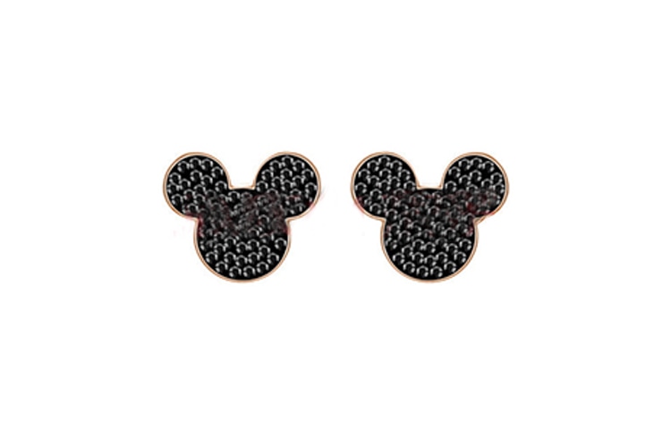 Swarovski Mickey Earrings Black