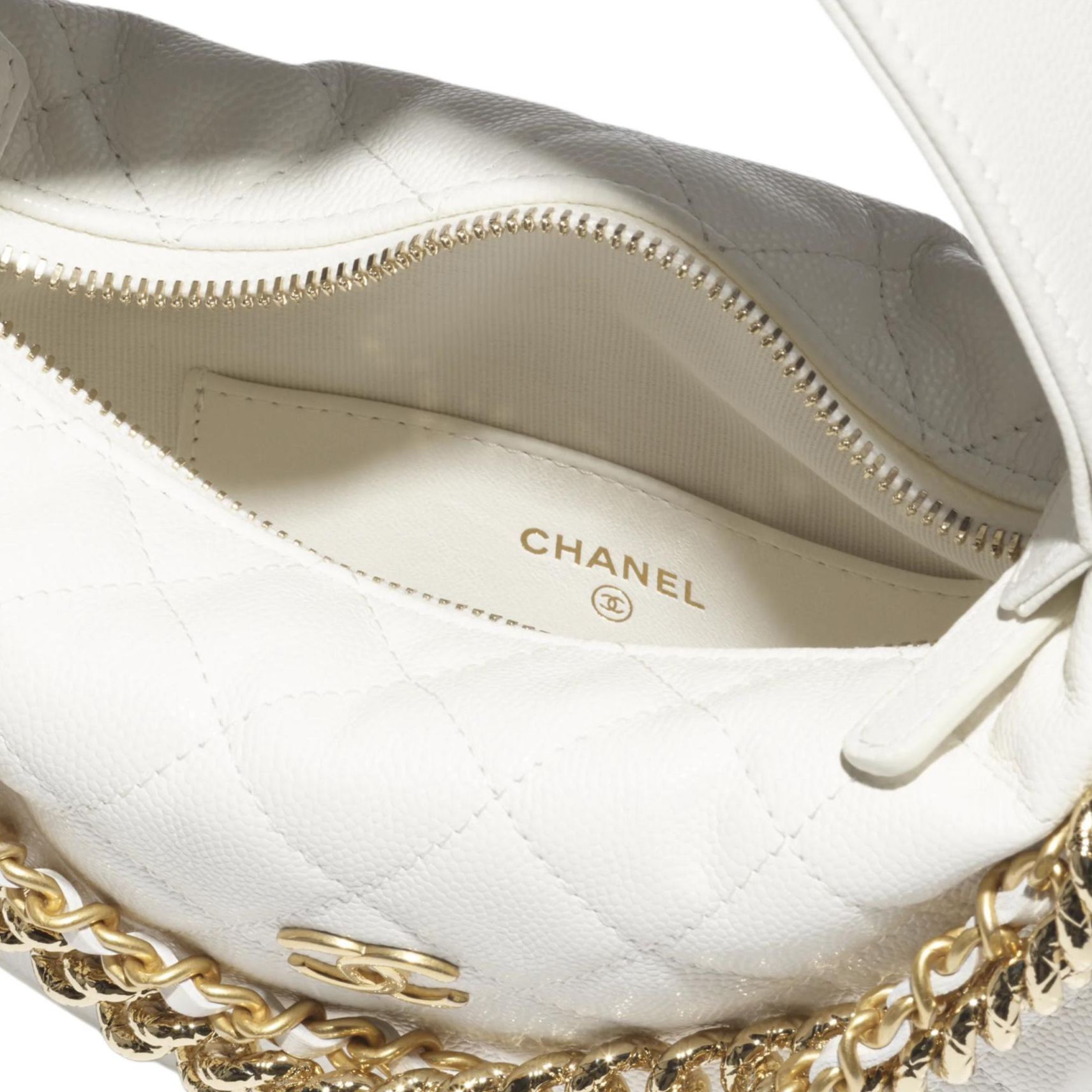 Chanel Hula Hoop Calfskin Handbag White — фото 2