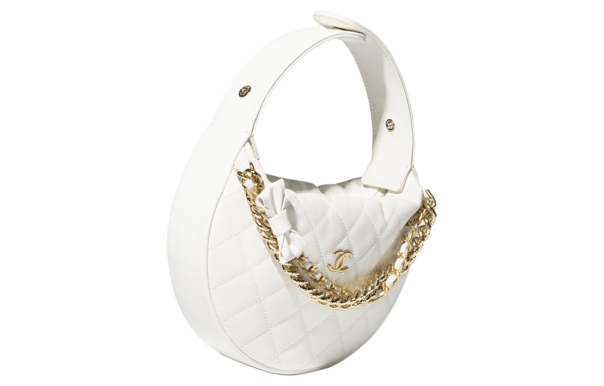 Chanel Hula Hoop Calfskin Handbag White — фото 1
