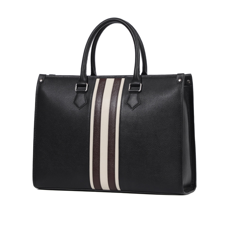 DOSRFINI Leather Briefcase Black