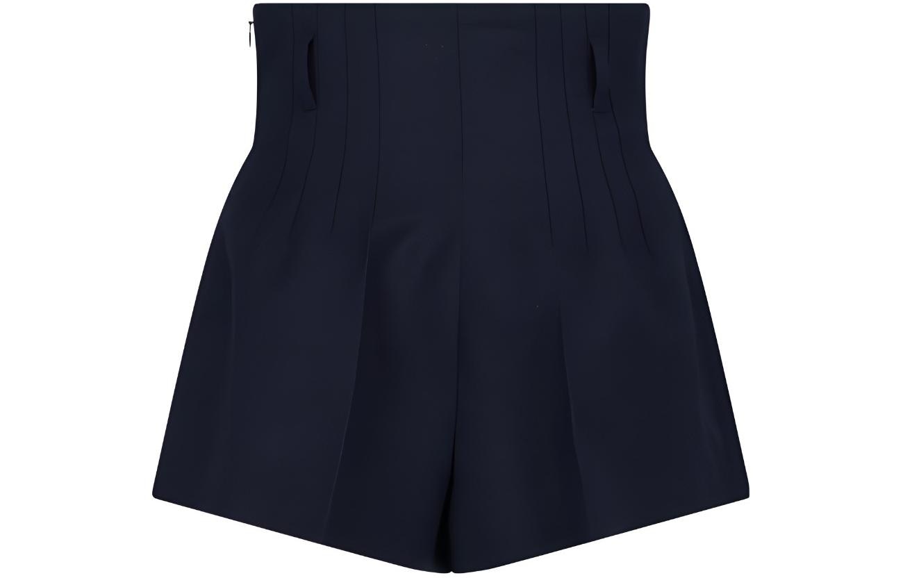 Prada SS24 High Waist Side Zipper Shorts Navy Blue — фото 1