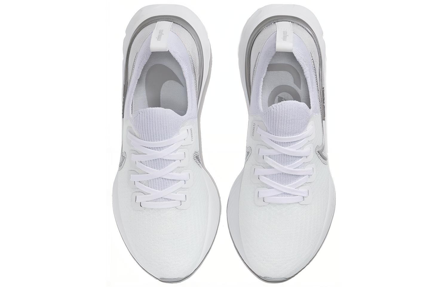 Nike React Infinity Run Flyknit 1 White Silver — фото 9