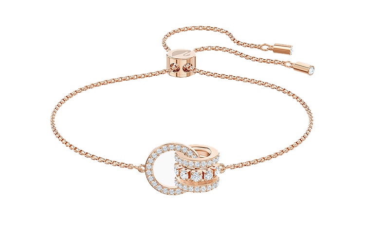 Swarovski Double Ring Bracelet Rose Gold