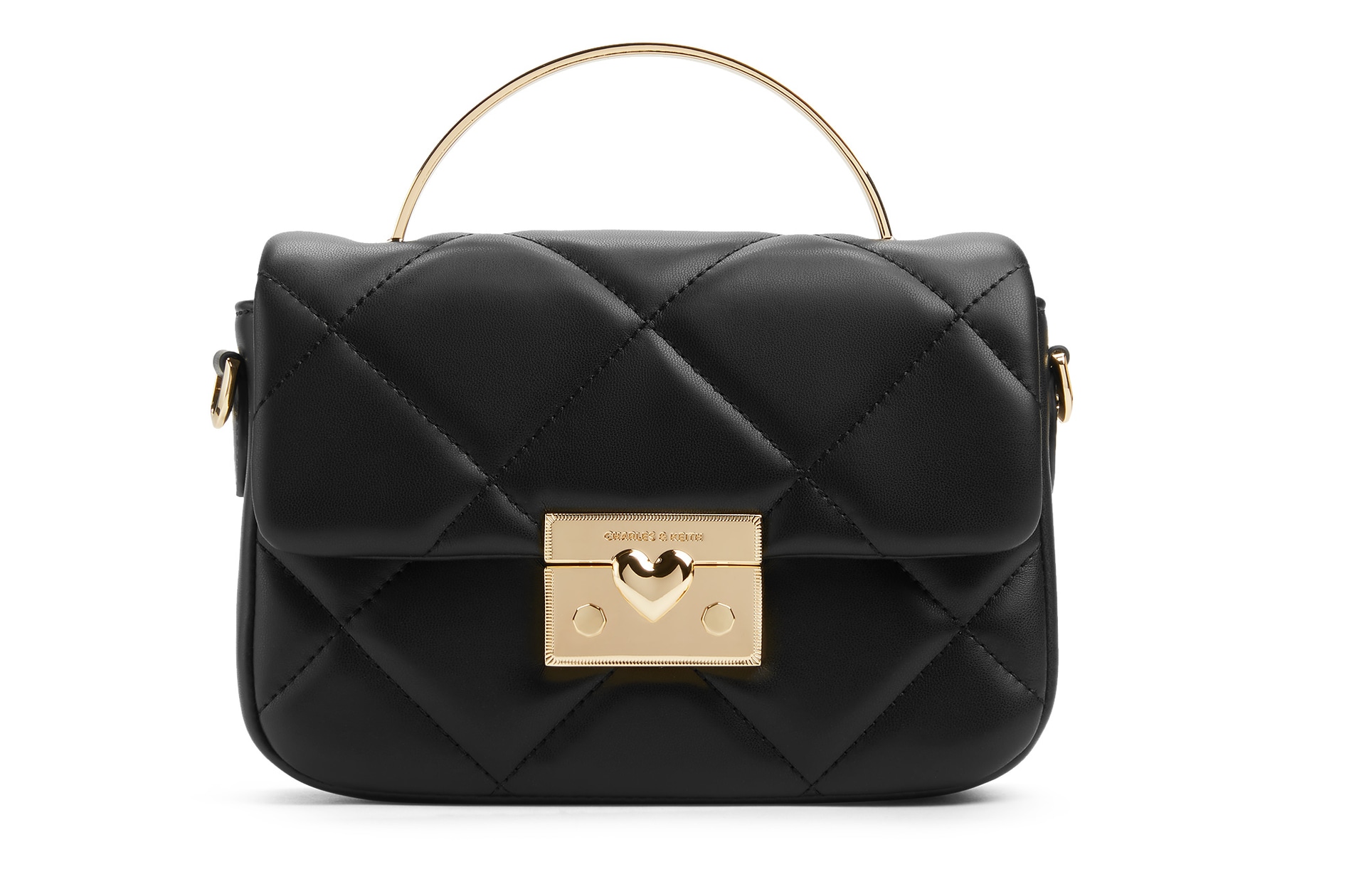 Charles&Keith Charles & Keith Quilted Heart Clasp Box Bag — фото 2