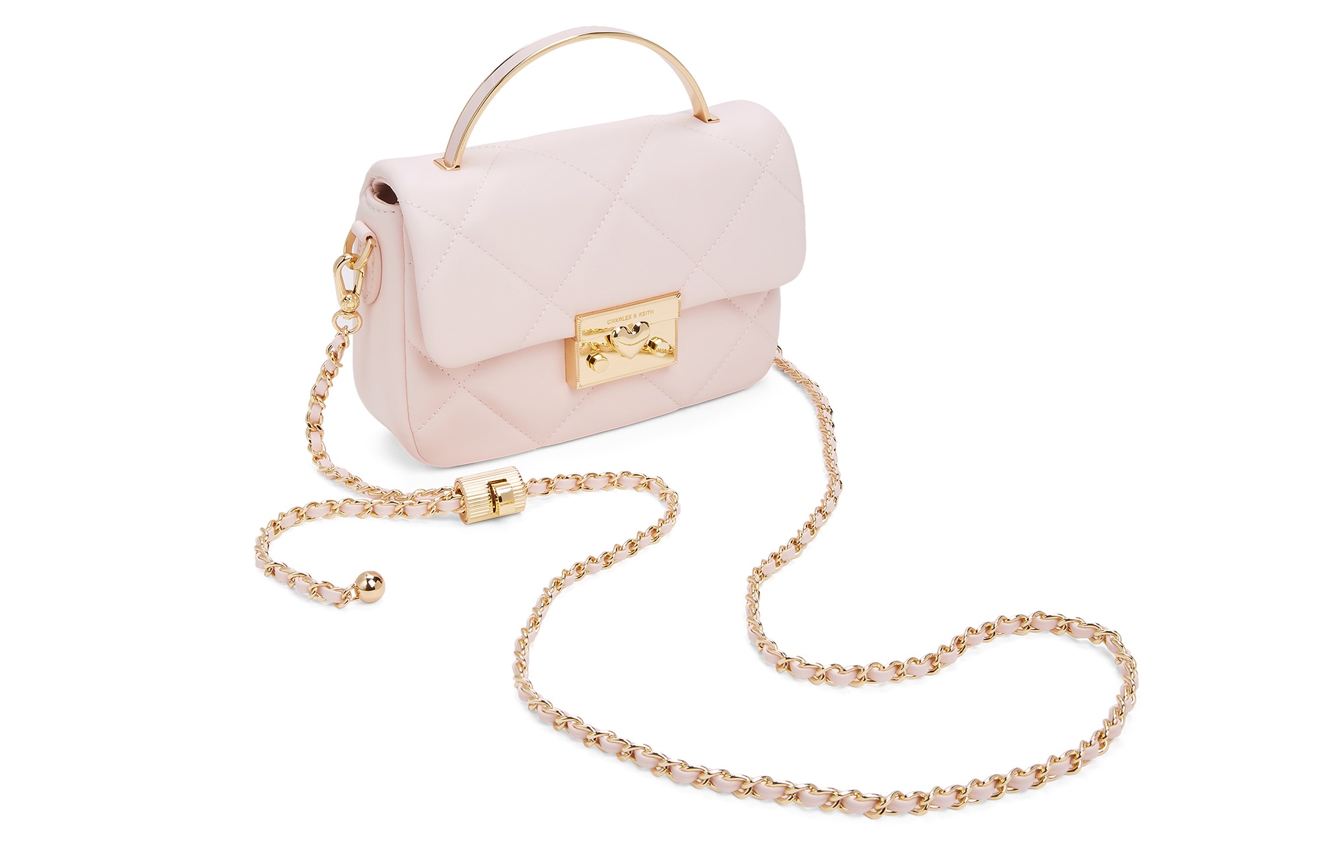 Charles&Keith Charles & Keith Quilted Heart Clasp Box Bag — фото 6