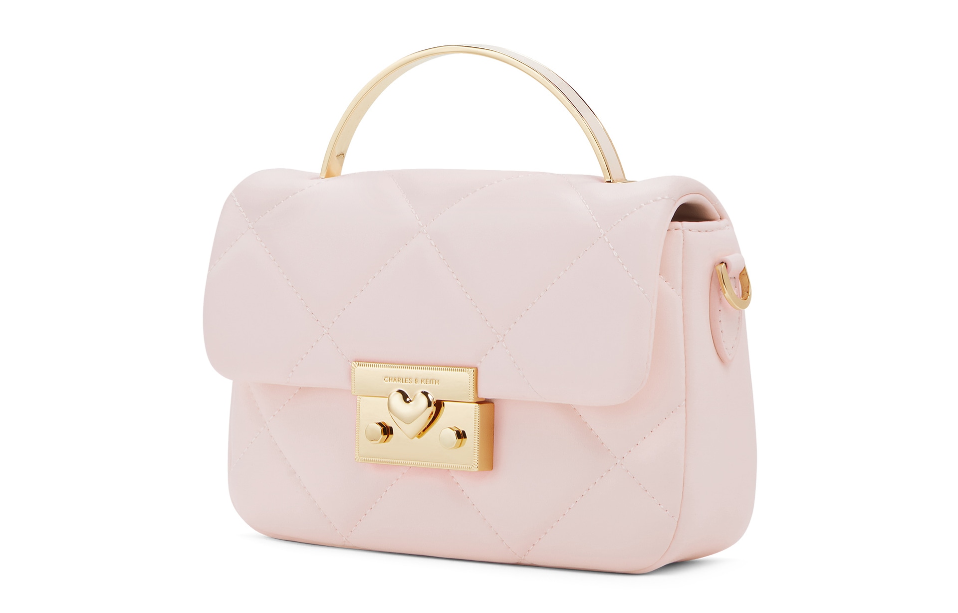 Charles&Keith Charles & Keith Quilted Heart Clasp Box Bag — фото 3