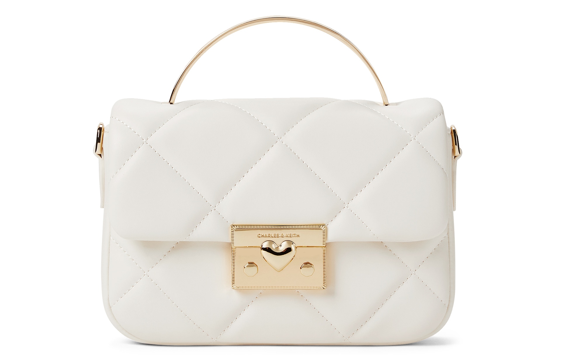 Charles&Keith Charles & Keith Quilted Heart Clasp Box Bag — фото 1