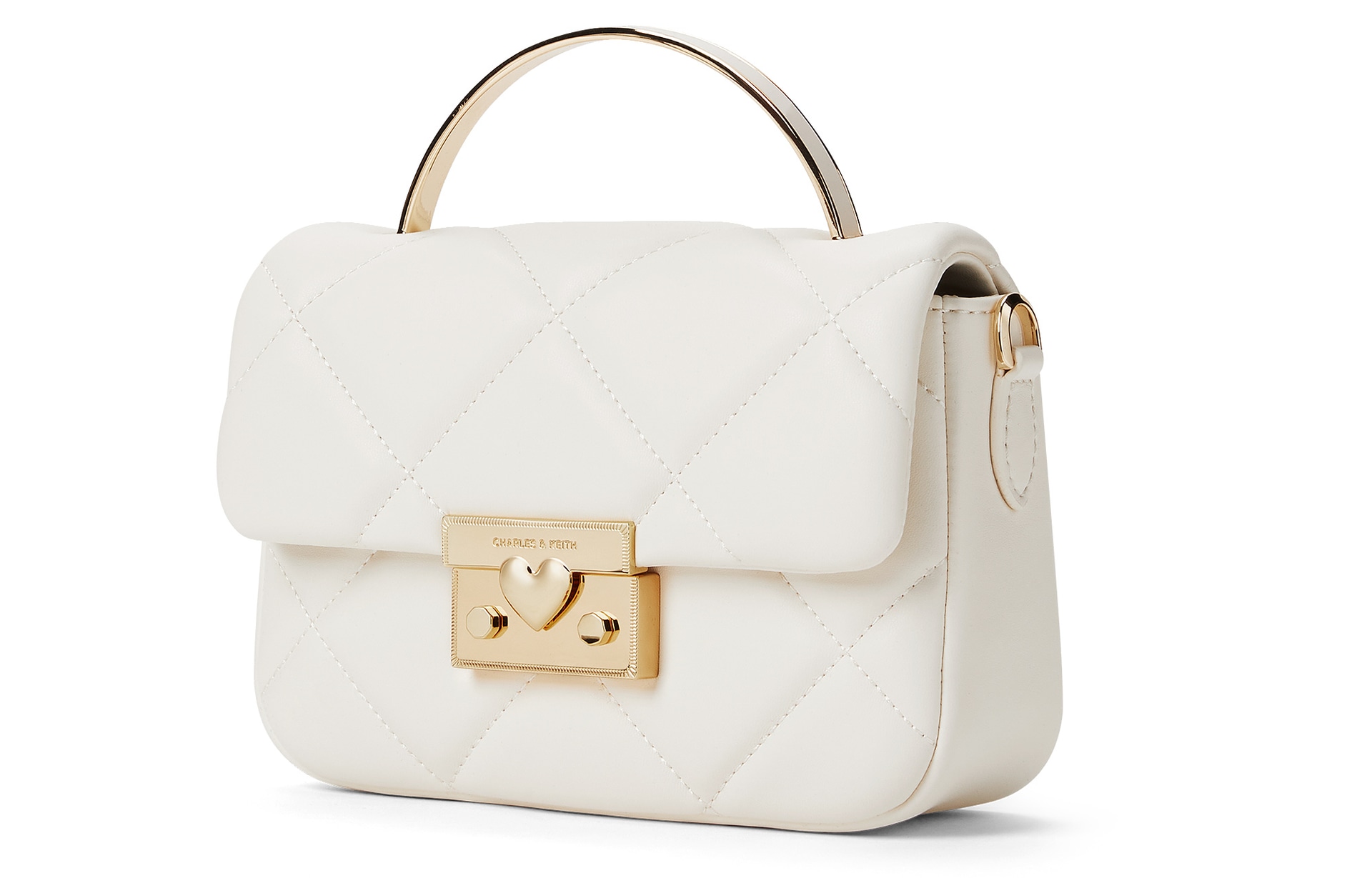 Charles&Keith Charles & Keith Quilted Heart Clasp Box Bag — фото 4