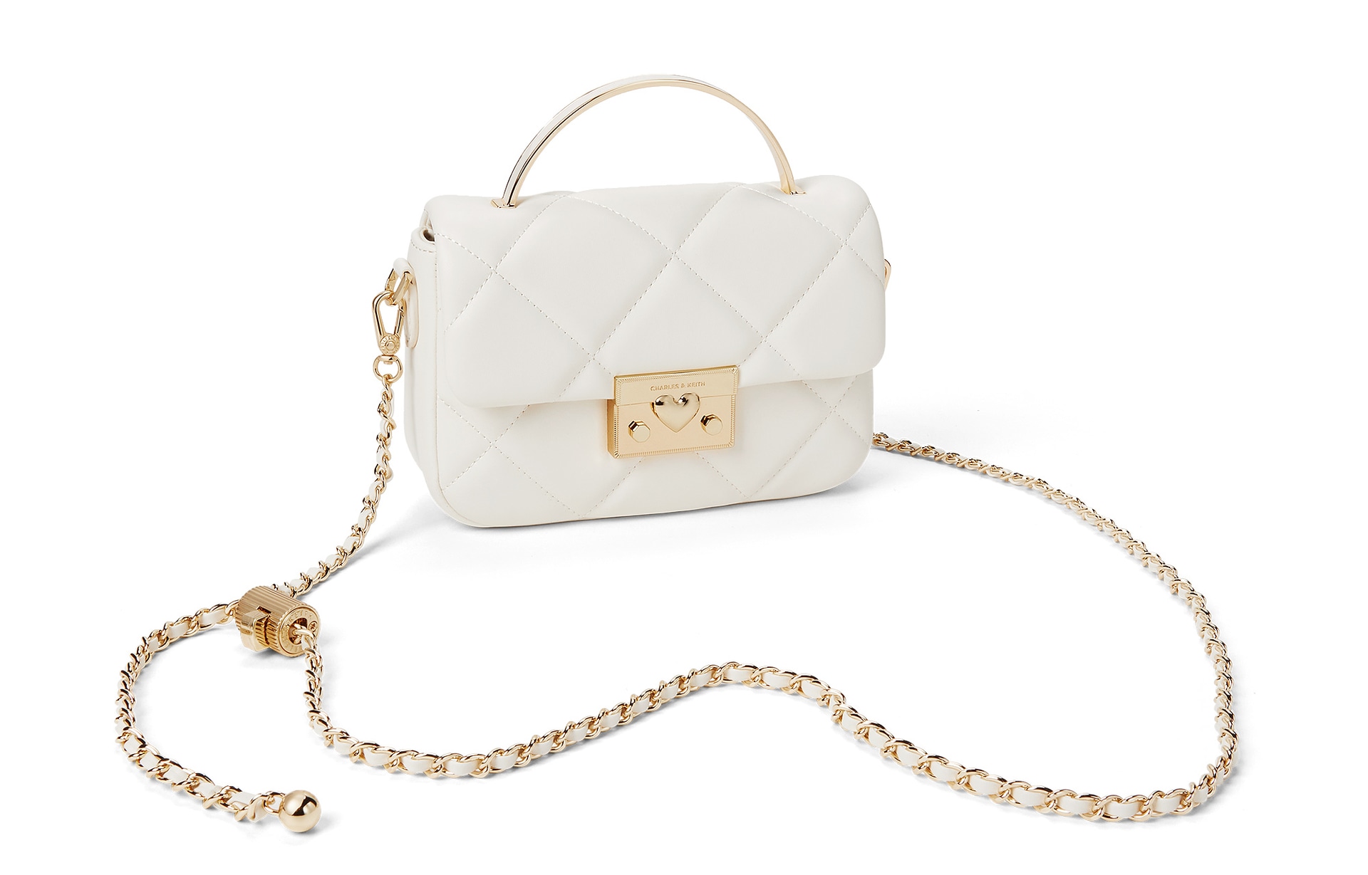 Charles&Keith Charles & Keith Quilted Heart Clasp Box Bag — фото 7