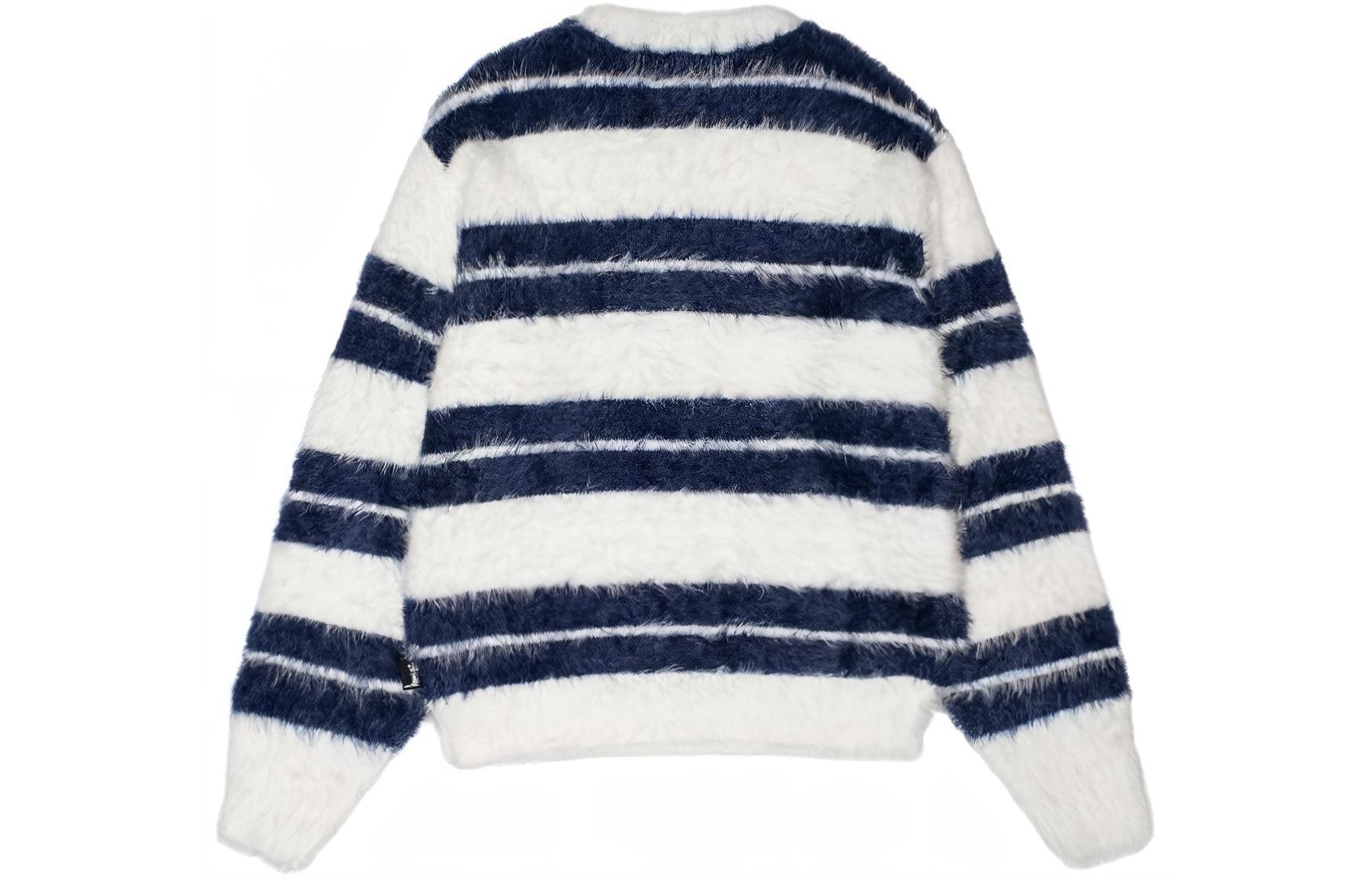 Stussy SS24 Fuzzy Stripe Crewneck Sweater — фото 1