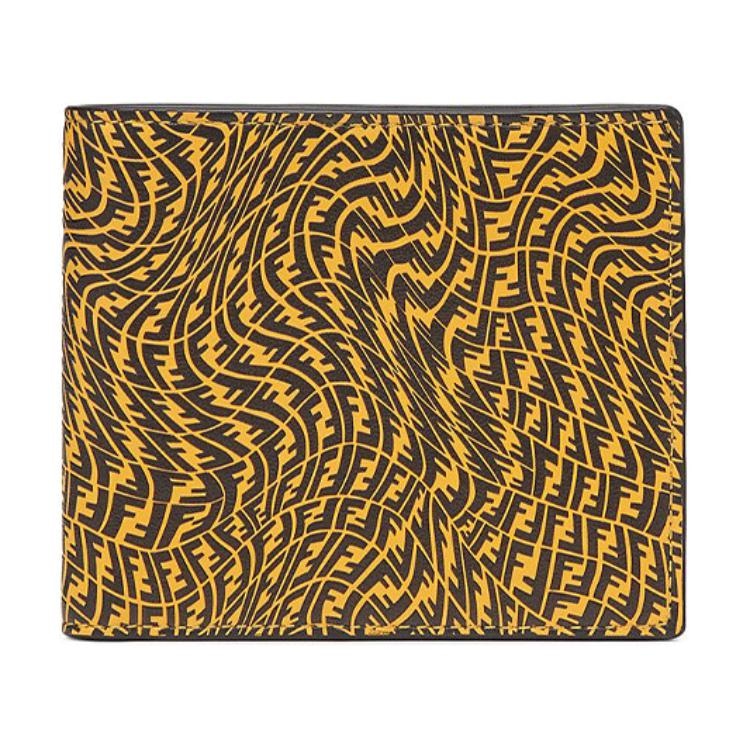 FENDI/芬迪 Fendi FF Logo Bifold Wallet Yellow/Black