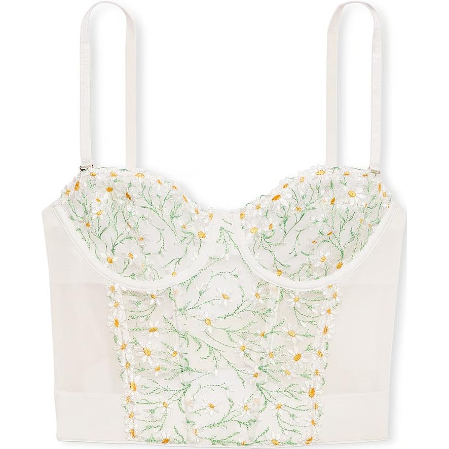 Victoria'S Secret PINK Dream Angels Daisy Chain Embroidery Strapless Corset
