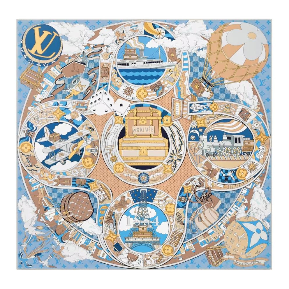 Louis Vuitton Silk Scarf Blue — фото 1