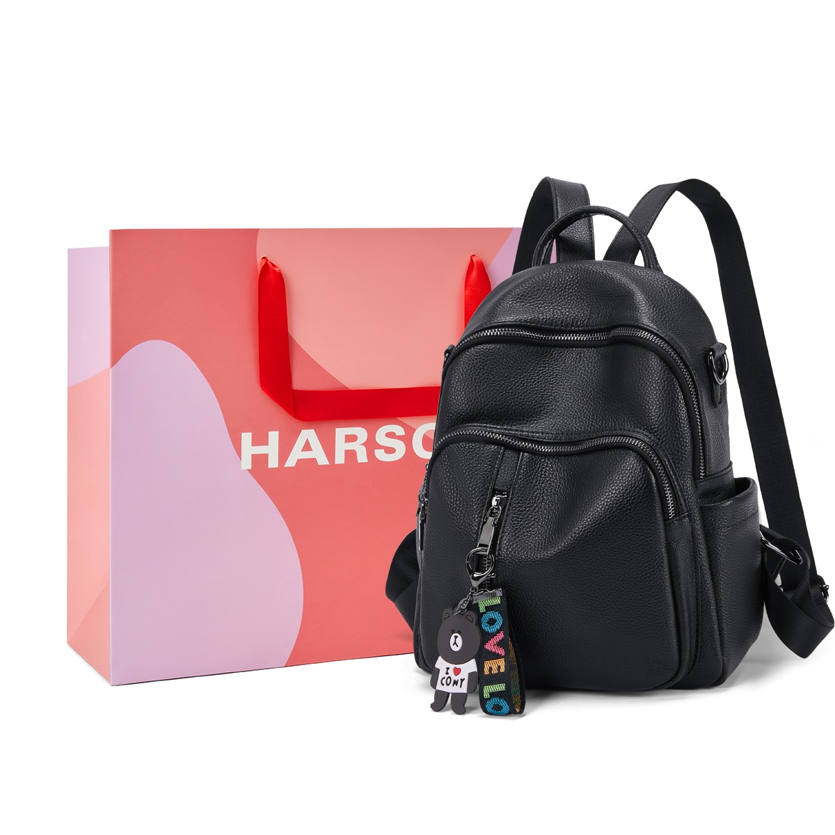 HARSON/哈森 HARSON Backpack Black
