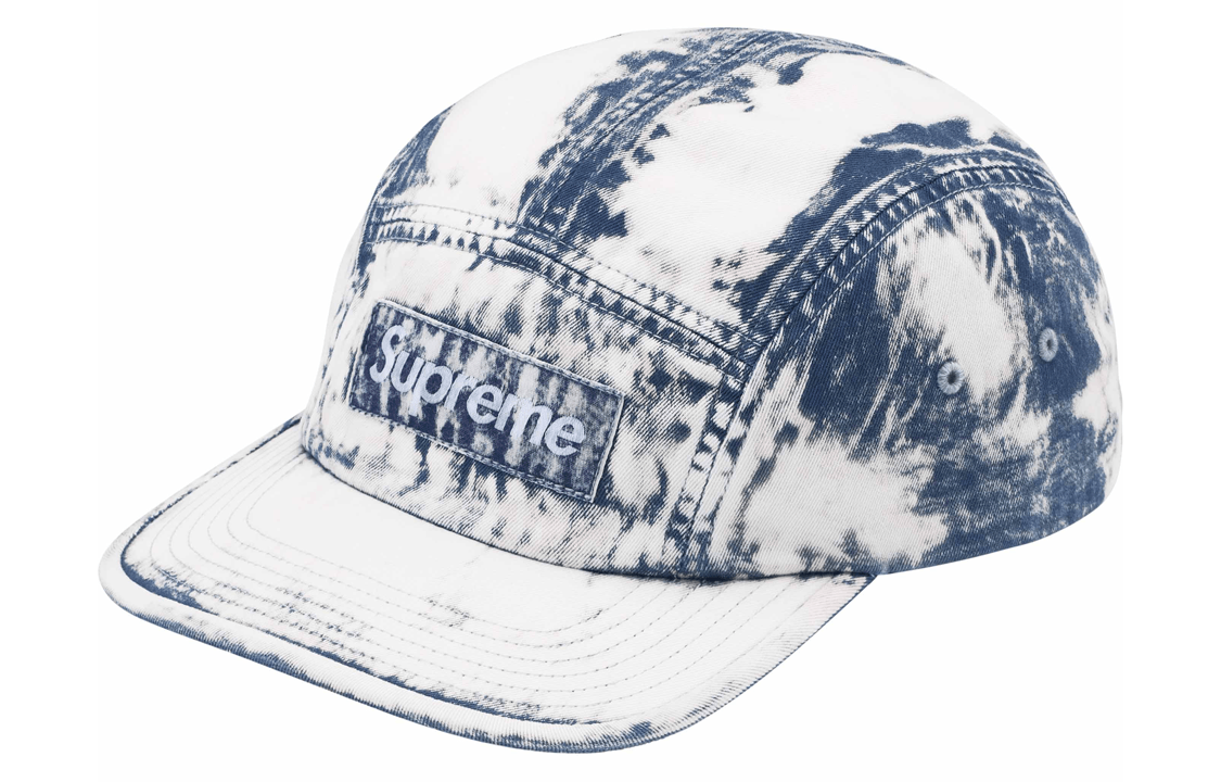 Supreme Bleached Chino Camp Cap Blue