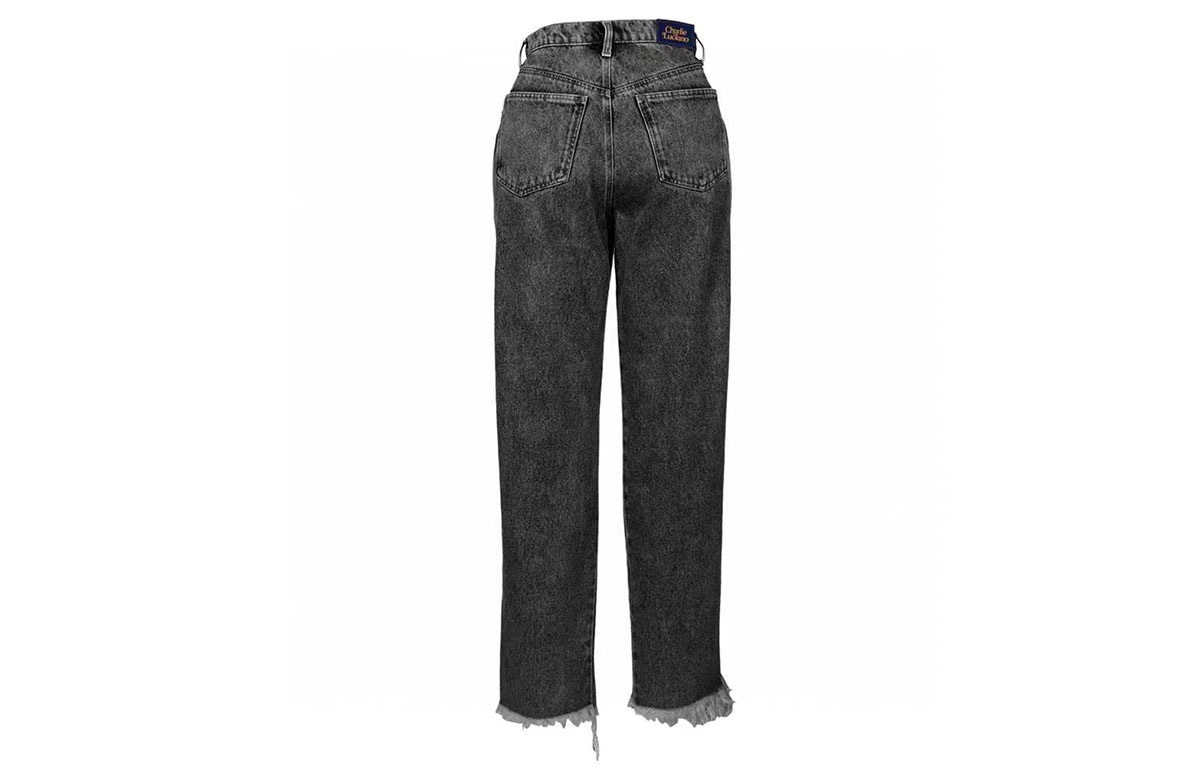 Charlie Luciano Distressed Straight Jeans Black — фото 3