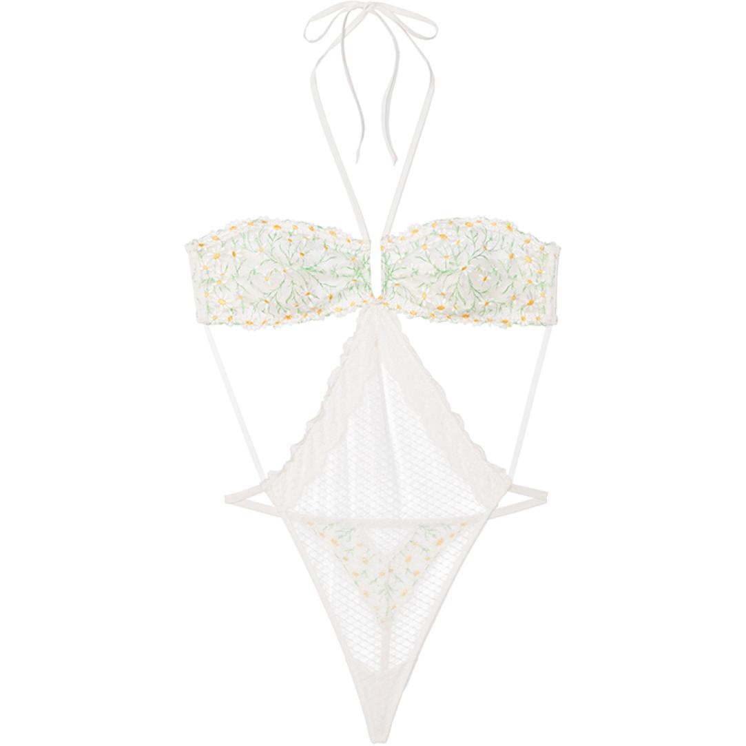 Victoria'S Secret Very Sexy White Embroidered Bodysuit