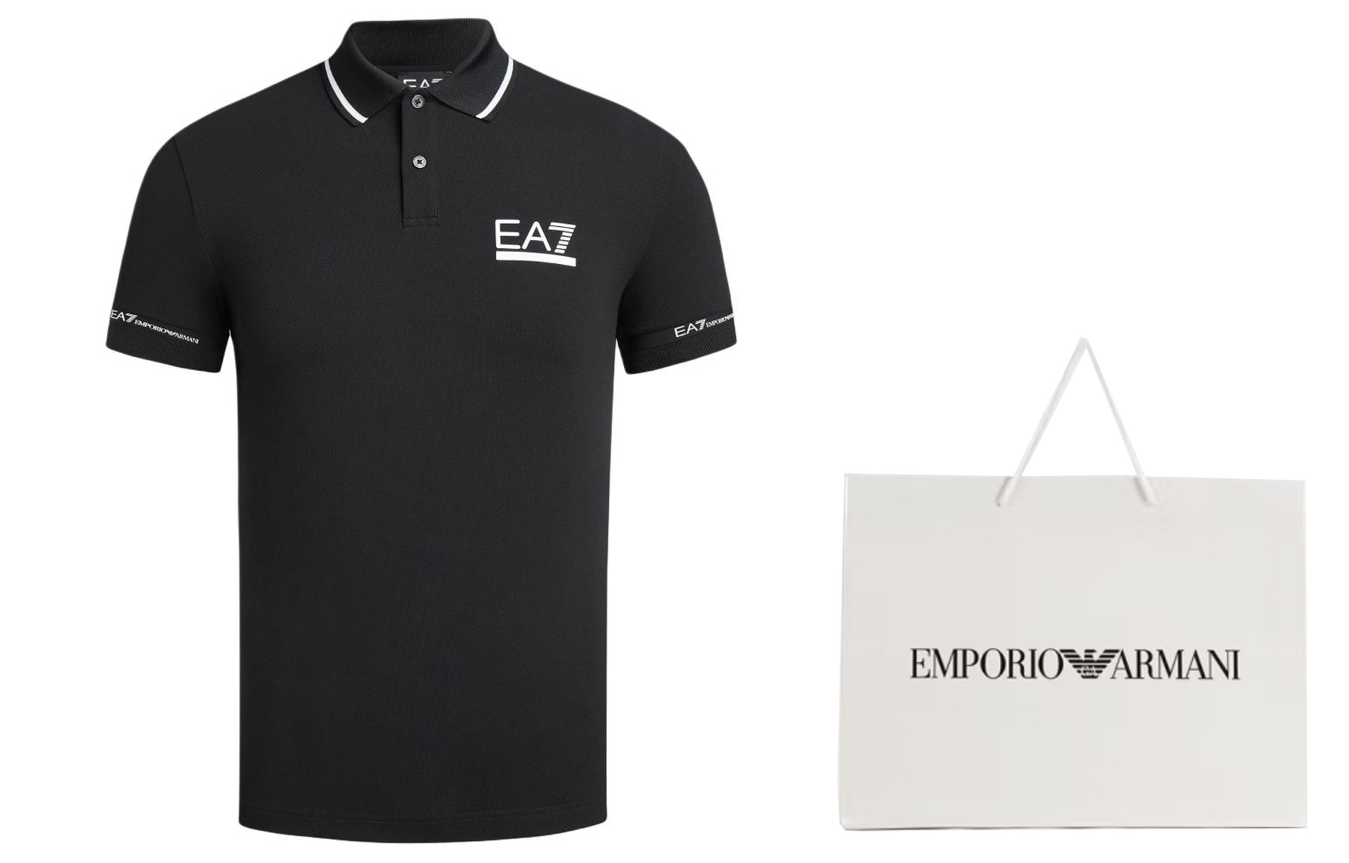 Emporio Armani EA7 SS24 Polo Shirt Black — фото 3