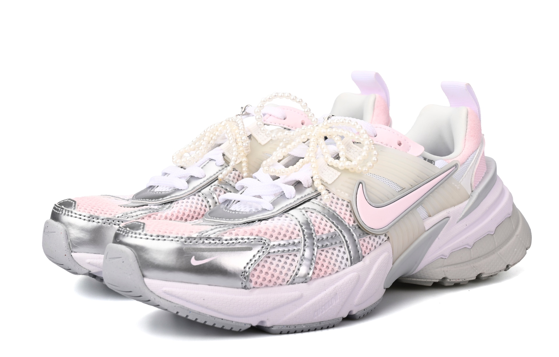 Nike V2K Run Pink Silver — фото 8