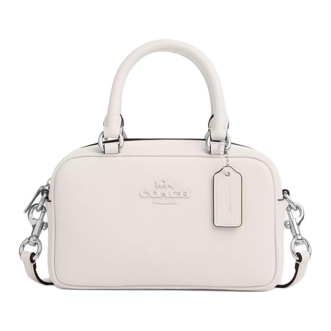 COACH/蔻驰 COACH Satchel 19 Logo Silver White