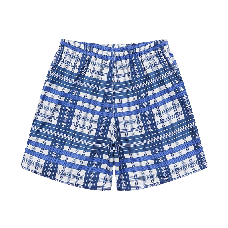 EMPTY REFERENCE x REVERSE IRONY Blue Plaid Shorts