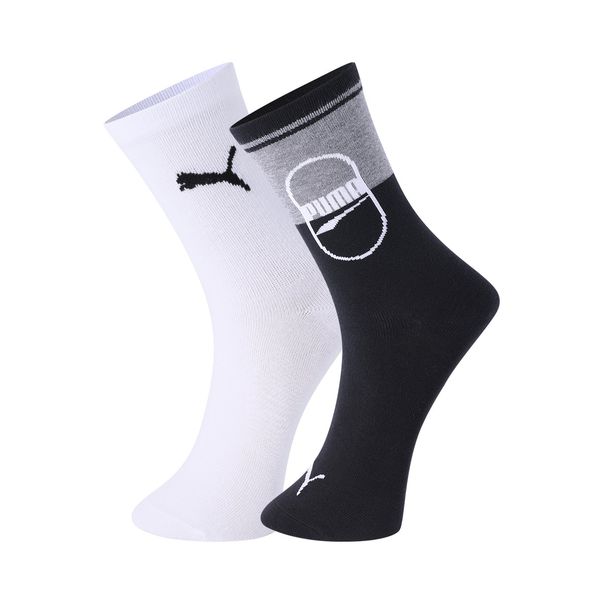 Puma Classic Crew Socks 2-Pack Black White