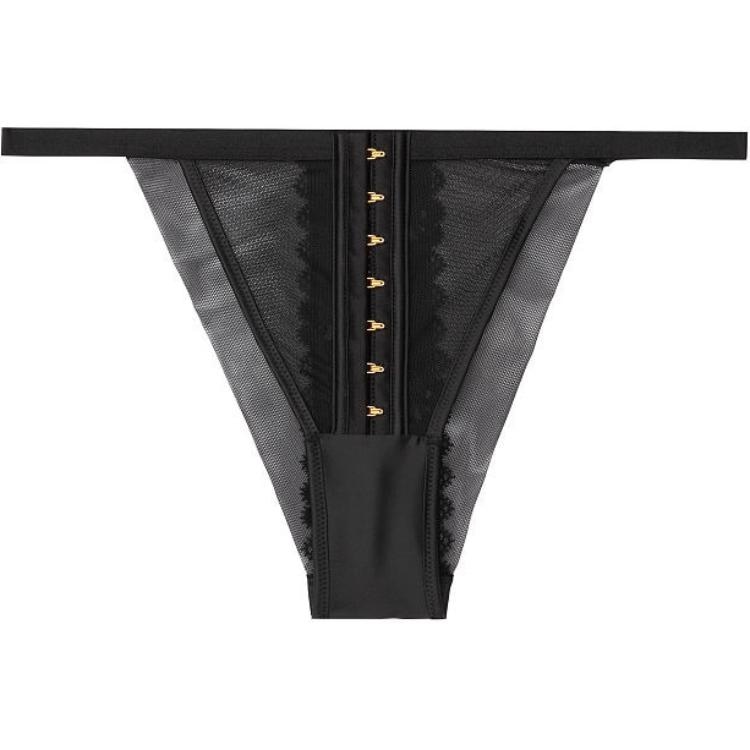 Victoria'S Secret Very Sexy Low Waist Velvet Trim Panty Black