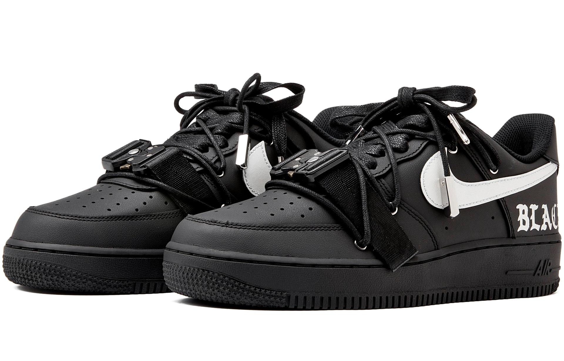Nike Air Force 1 '07 Black Silver — фото 9