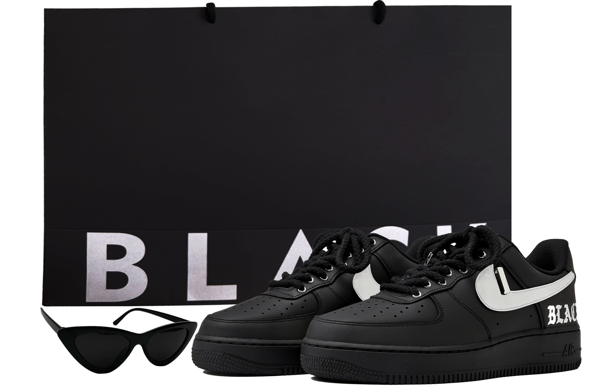 Nike Air Force 1 '07 Black Silver — фото 7