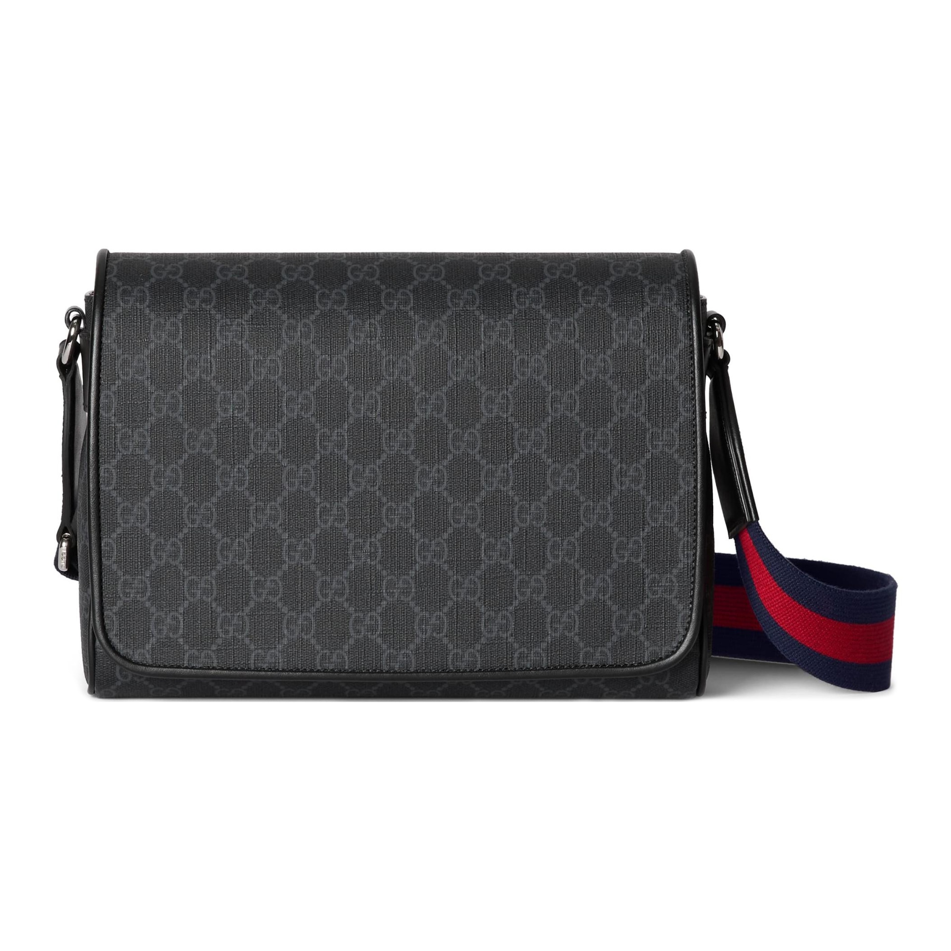 GUCCI/古驰 GUCCI Adjustable Strap Magnetic Flap Bag Gray
