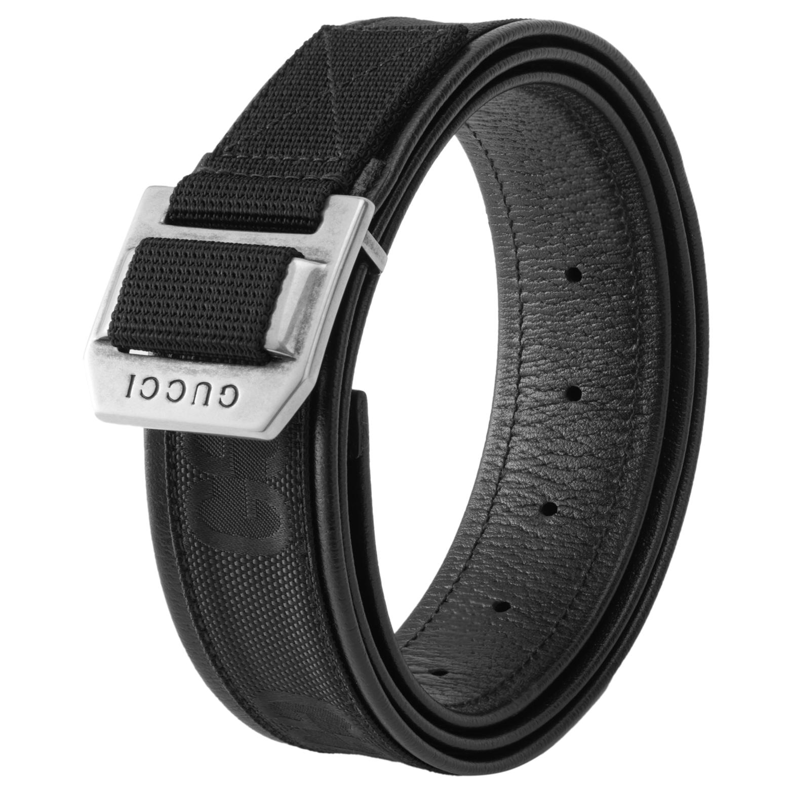 Gucci GG Pattern Leather Belt Black 4cm — фото 4