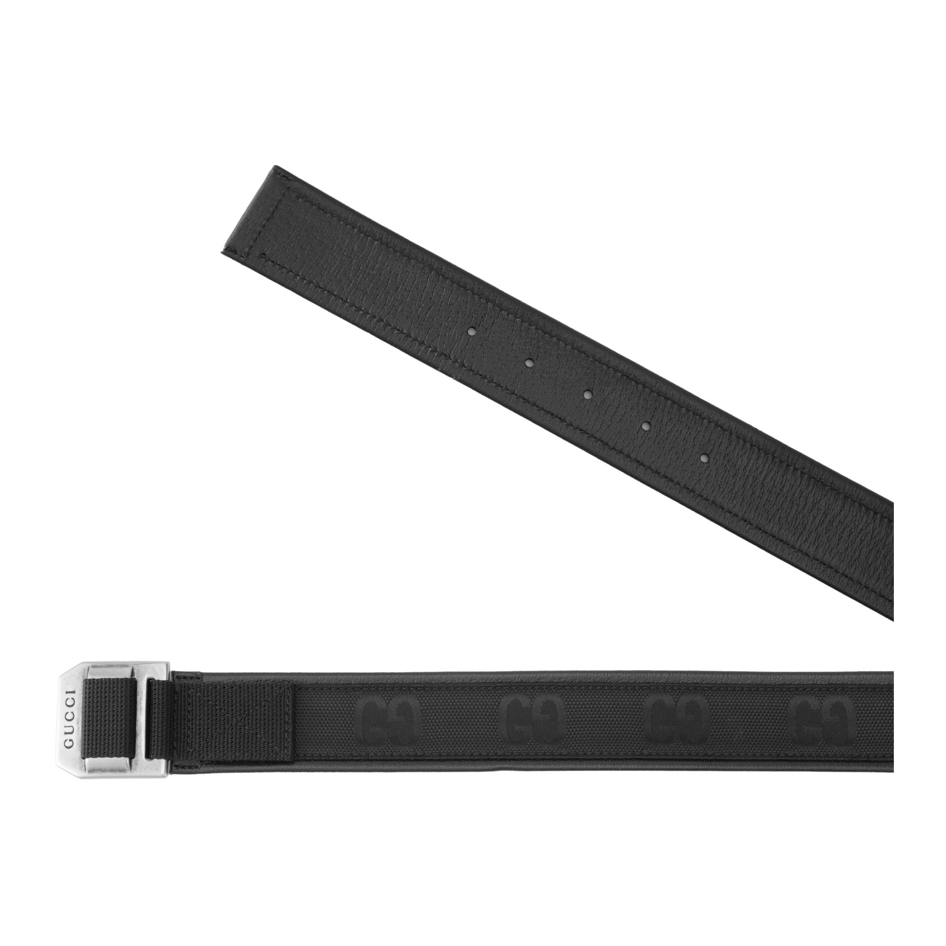Gucci GG Pattern Leather Belt Black 4cm — фото 5