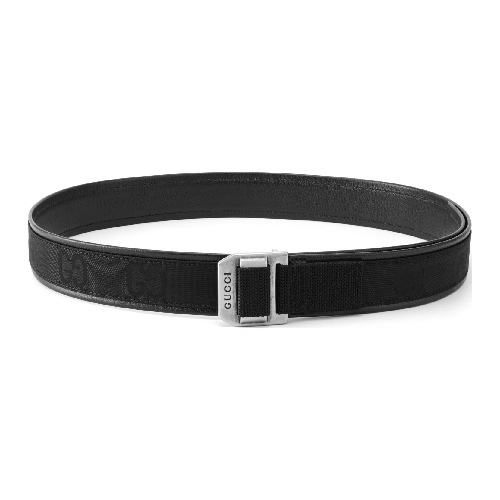Gucci GG Pattern Leather Belt Black 4cm