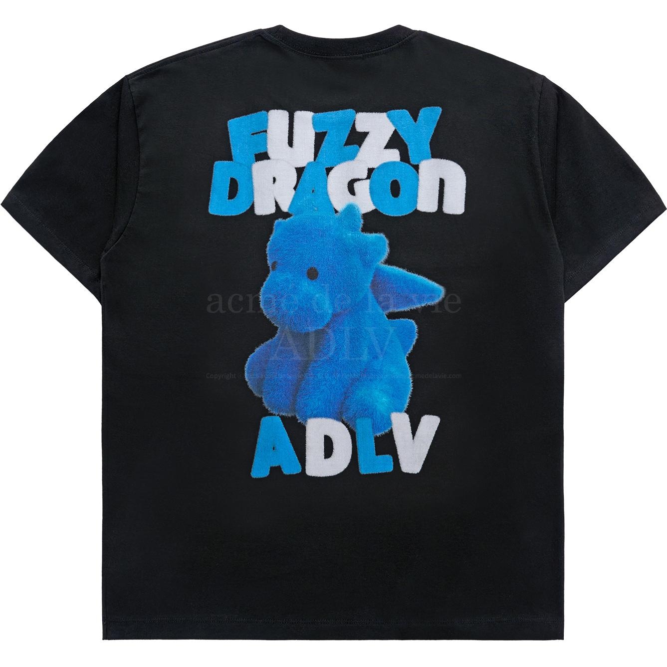 Acme De La Vie ADLV Fuzzy Font Dragon Crew Neck T-Shirt Black — фото 1