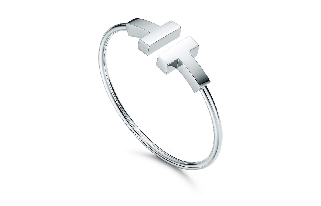 Tiffany & Co. T Series Wide Bangle 18K White Gold — фото 1