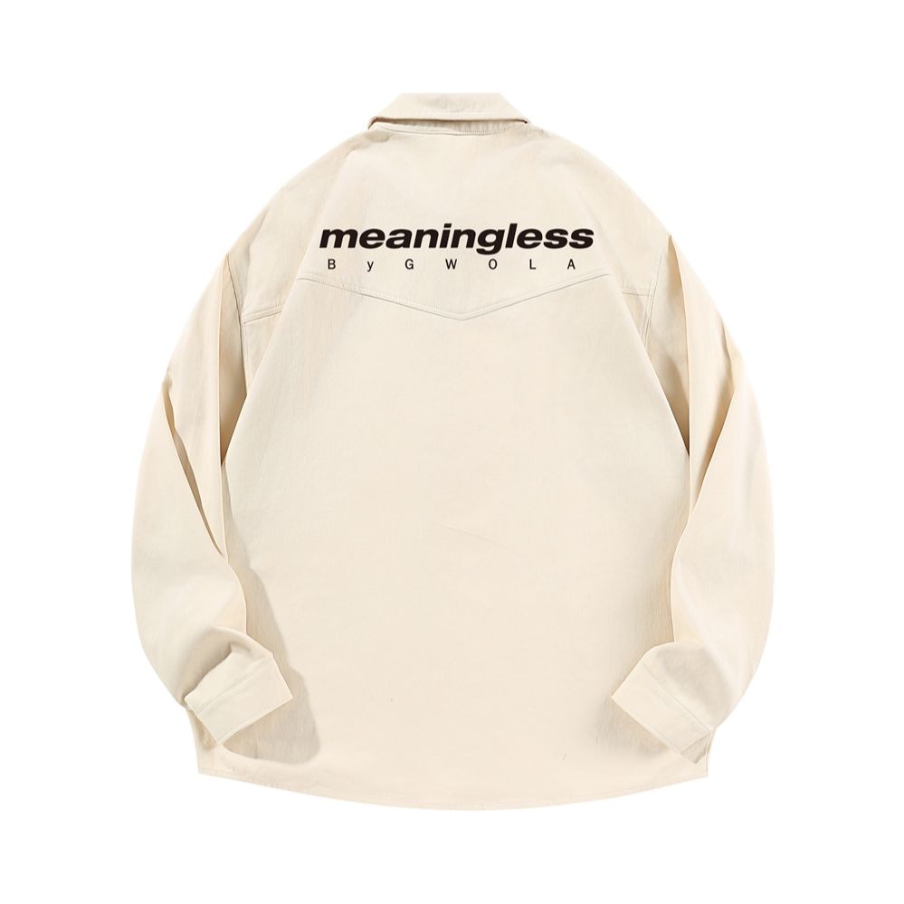 Gwola Basic Letter Print Long Sleeve Shirt — фото 3