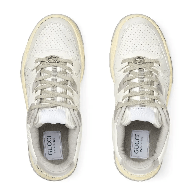 Gucci Leather Low Top Sneakers Off-White — фото 8