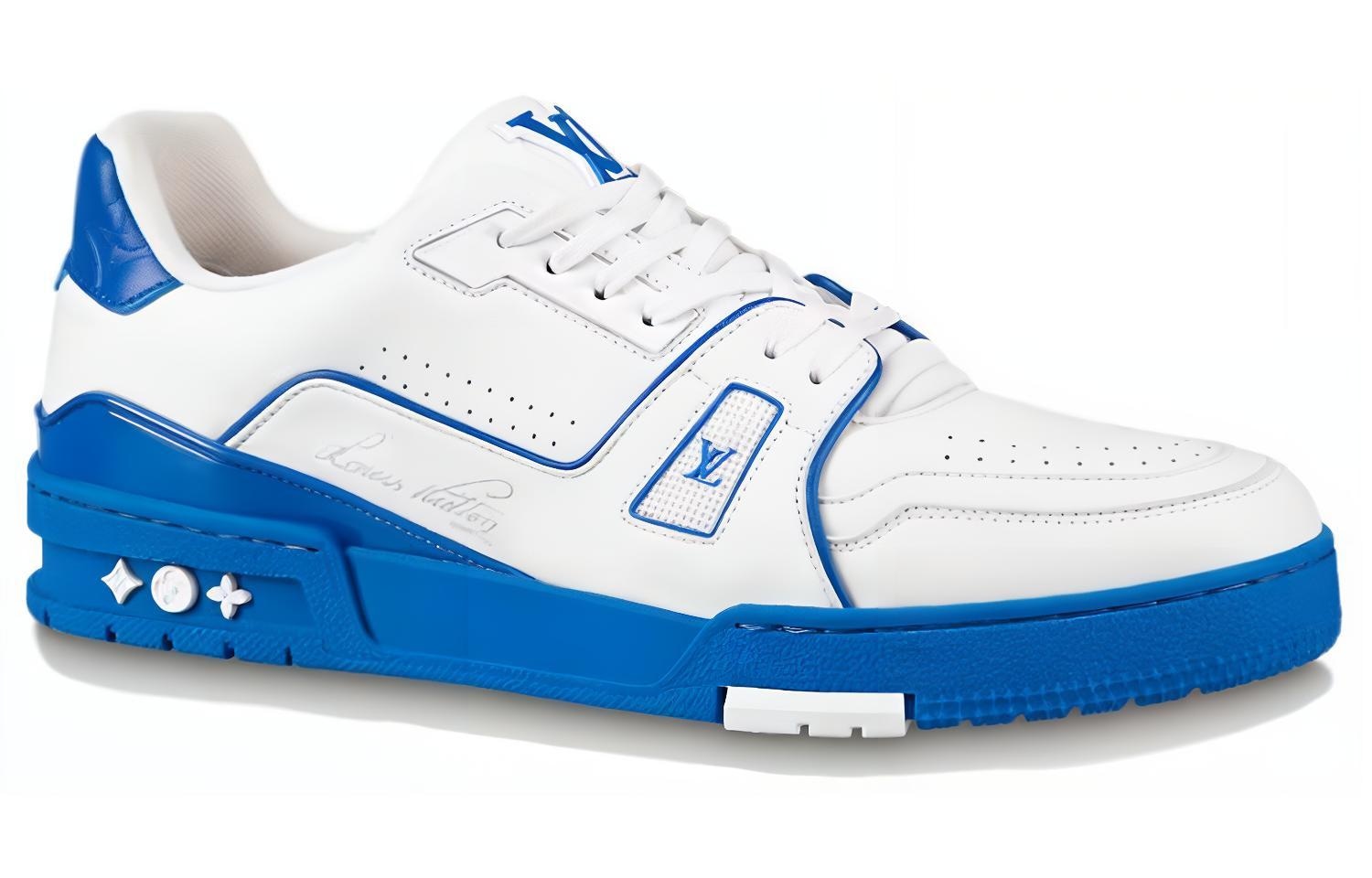 Louis Vuitton Trainer Low Top Sneakers Blue Red — фото 6