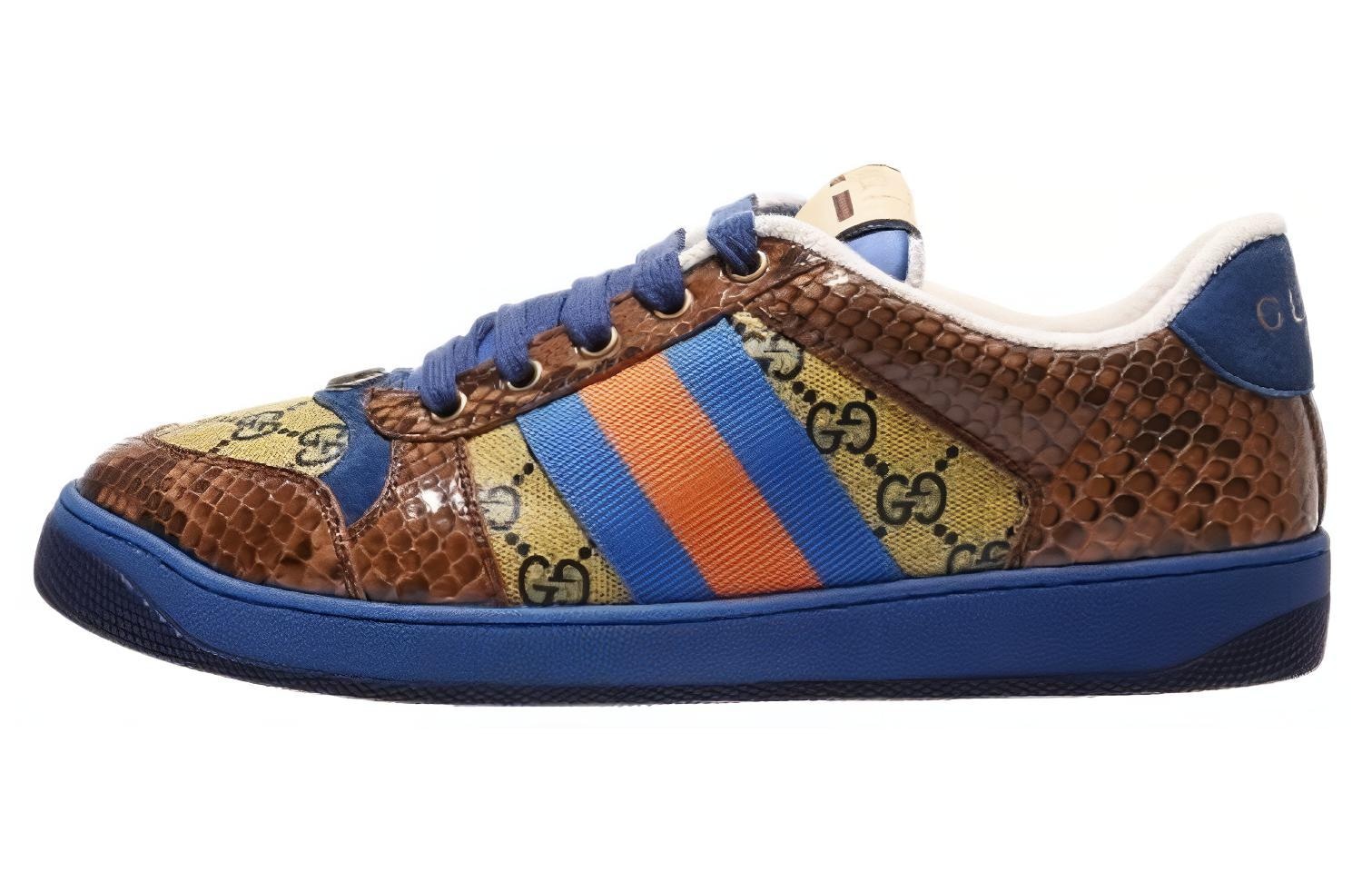 Gucci Low-Top Sneakers Blue Yellow — фото 6