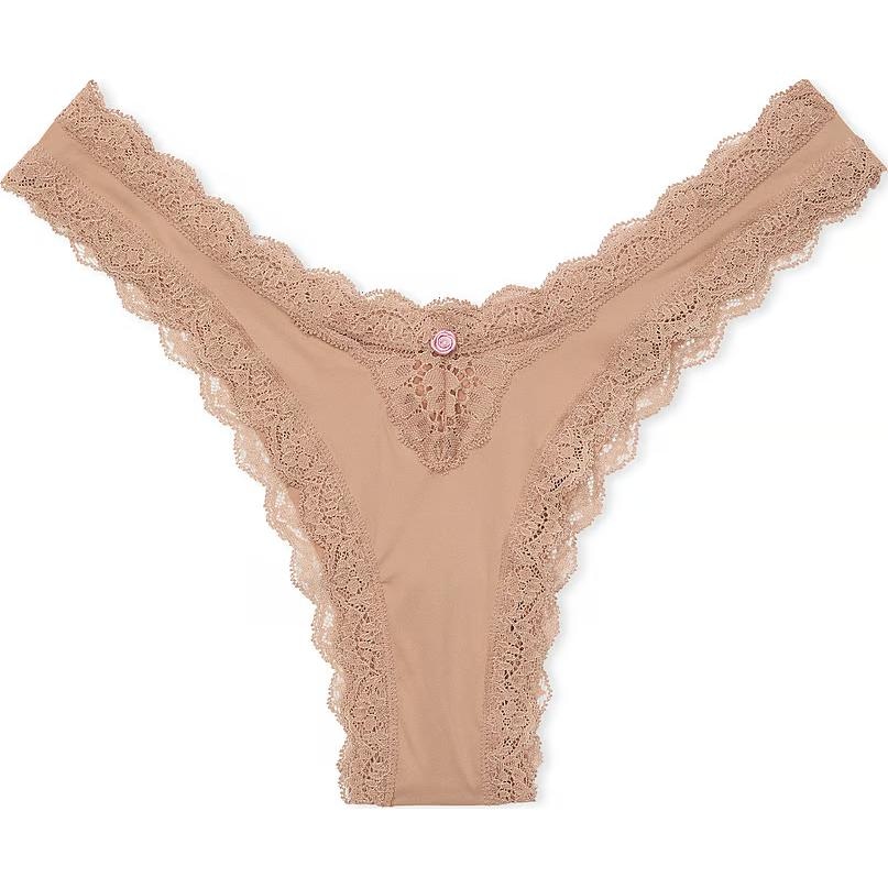 Victoria'S Secret DREAM ANGELS Lace-Trim Brazilian Panty Praline 1