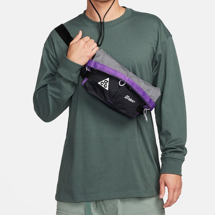 Nike Waist Bag Black Grey White — фото 6
