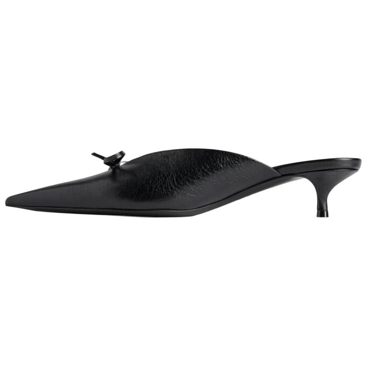 Balenciaga Bow Decor Mules 4cm Black — фото 5