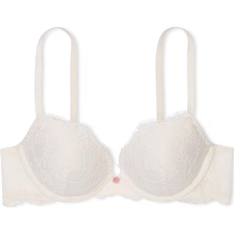 Victoria'S Secret Dream Angels Lace Push-Up Bra Coconut White
