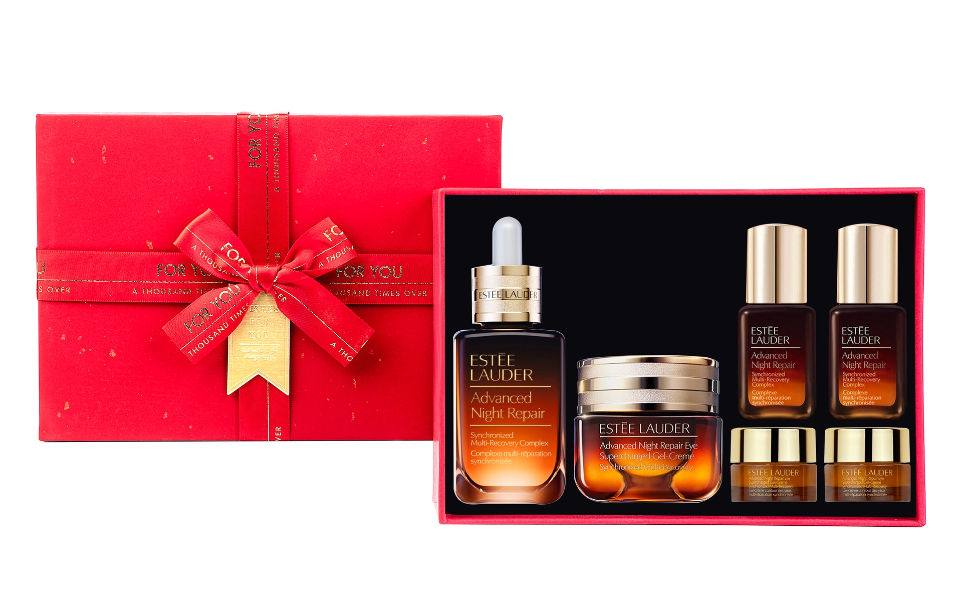 ESTEE LAUDER/雅诗兰黛 雅诗兰黛 奢宠六件礼 小棕瓶 熬夜眼霜 面部精华液 尊享挚爱礼盒 淡纹紧致保湿修护