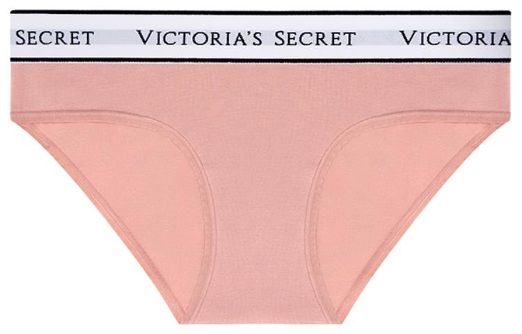 Victoria's Secret Logo Print Low Rise Briefs Nude Pink