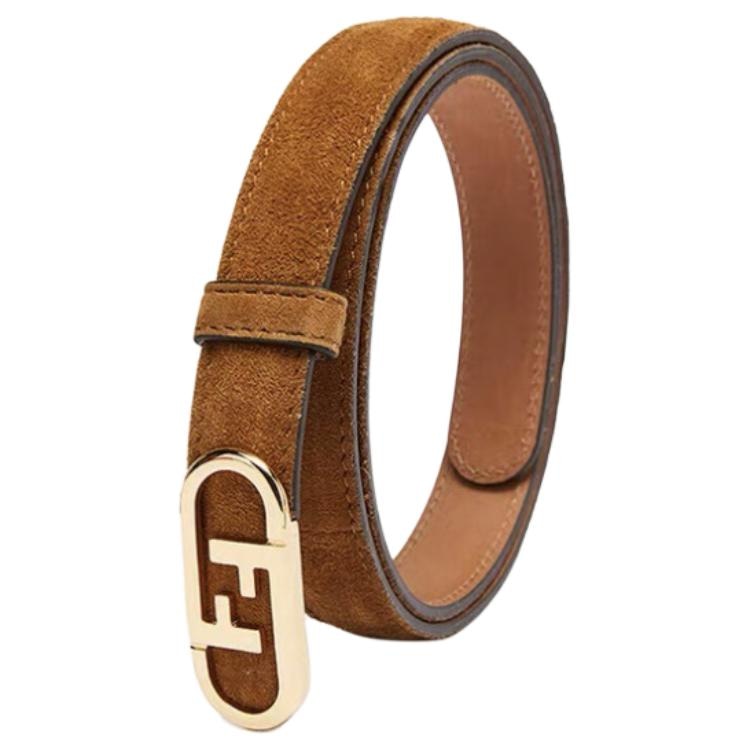 Fendi Logo Leather Belt Brown — фото 1