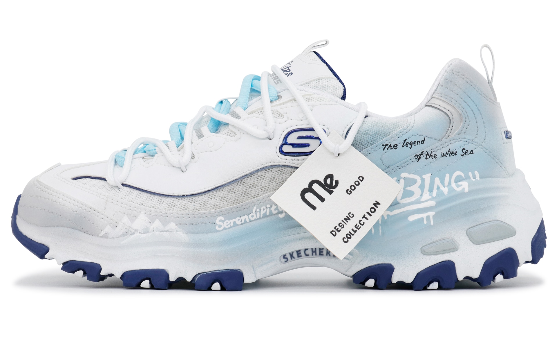 Skechers D'LITES 1.0 White Blue — фото 6